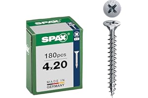 SPAX Vis universelles 4 x 45 mm, 360 pièces - Vis à tête fraisée avec revêtement WIROX, filetage total, empreinte cruciforme Z2, pointe 4CUT - 8000000287619
