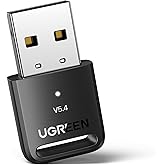 UGREEN Bluetooth 5.4 Adapter for PC, USB Bluetooth Dongle Receiver, EDR and BLE Modes, Long Range, Plug & Play, Mini-Sized, S