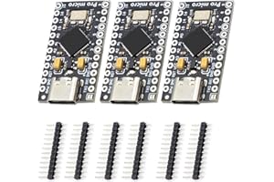 AYWHP - Placa de Desarrollo de microcontrolador Pro Micro con Chip 32U4, 3 Unidades de microcontroladores Profesionales de 5 V/16 MHz con Interfaz USB integrada Tipo C Compatible con Arduino IDE