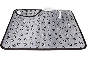 LILOVE Pet Heating Pad, Upgraded Dog Electric Heating Pad, 50x70cm Large Waterproof Adjustable Warming Mat for Cats, Pet Heat Blanket with Chew Resistant Steel Cord.