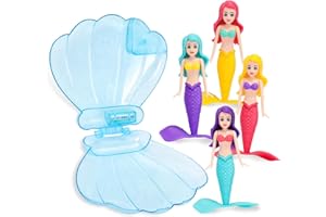 TOPWAYS Zestaw zabawek do nurkowania na basenie, syrena, syrena, akcesoria do basenu i zabawki basenowe dla dzieci, gry nurkowe, prezenty dla dzieci, niebieskie + 4 szt. syrenki