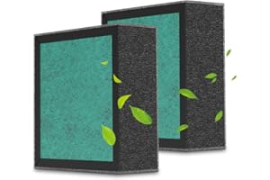 EARNMORE Filtre purificateur d’air 4 en 1 avec préfiltre, filtre True HEPA, filtre à charbon actif et filtre coton pour purificateur d’air noir-2 PCS