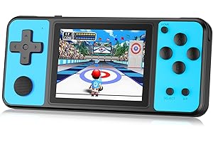 Aojiao 32 Bit Console de Jeux Portables pour Enfants avec 139 Jeux Vidéo Rétro, Console de Retrogaming avec Écran IPS 3.0" Batterie Rechargeable, Jouets de Voyage pour Garçons Filles 4-13 (Bleu)