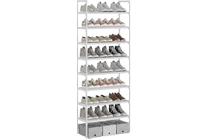 AcornFort® S-526 Étagère à Chaussures à 8 Niveaux, Range-Chaussure, Porte-Chaussure, Conception très Robuste,pour 24 Paires de Chaussures, 56 x 30 x 140 cm, pour entrée, Chambre à Coucher (Blanc)