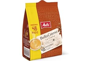 ‎MELITTA Melitta BellaCrema La Crema gemahlener Röstkaffee in Kaffee-Pads 48 Stück, Kaffeepads für Pad-Maschine, mittlere Röstung, geröstet in Deutschland, Stärke 3