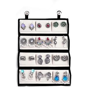 FUBS Oxidized Designer Stud Earrings Set of 12 with Folding Jewelry Box | Traditional & Modern Earring Set for Women & Girls