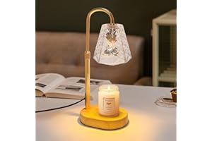 GKXLH Candle Warmer Lamp - Dimmable Candle Lamp Warmer with Timer Electric Candle Warmer Light for Jar Candles, Scented Wax Melt Warmer with 2 Bulbs for Home Decor Gifts for Women Men (Octagon Clear)
