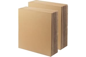 MUKCHAP 40 Pack 305 x 305mm Corrugated Cardboard Sheets, 2mm Square Cardboard Sheets Pad for Packaging, Shipping, 12 x 12 Inch