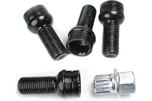 ANBOO 4 Boulons de Roue Antivol en Acier avec Écrous de Roue, Modèle M14 * 1,5 MM, pour la Protection et la Sécurité des Roues