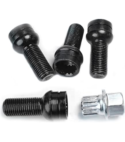 Set Di 4 Bulloni E Dadi Antifurto Per Ruote M14 X 1,25 Neri - Foto 10