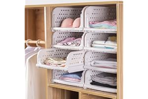 THATSRAD 3er Set Schubladenbox kleiderschrank Schubladenboxen Stapelbar Regal für Kleiderschrank Innen Faltbar Lagerkisten Schublade Weiß Stapelschubladen für Kleidung Schlafzimmer Küche Badezimmer