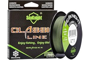 SeaKnight Classic 4 brins Tresse Fil de Peche 300M/500M Ligne tressée Super Plus Fins, Plus forts et Plus Lisse Ligne de pêche 6–36,3 Kilogram