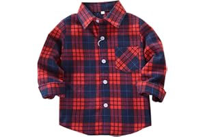 DE FEUILLES Chic-Chic Chemise Carreaux Manche Longue Bébé Fille Garçon Enfants Haut T-Shirt Chemisier Classics Chemise Sweat Shirt