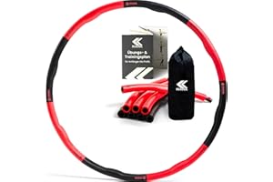KIANA SPORTS® Hula Hoop Reifen Erwachsene [1,2 kg] - Stabiler Hoola Hoop aus Deutscher Entwicklung - Fitnessreifen zum Abnehmen - Gymnastikreifen mit Wellen inkl. Tasche und Übungsplan