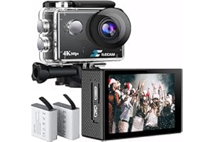 Xilecam Action Cam 4K WiFi e Fotocamera Subacquea 131FT con 2x Batterie da 1350 mAh e Accessori Multifunzionali