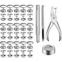 24 Bottoni A Pressione In Ottone 17mm - Con Strumenti Per Montaggio Su Jeans E Pelle - Foto 8