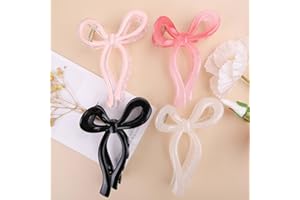 KESFEY 4 Pcs Bow Hair Clips Elegant Hair Claw Butterfly Hair Accessories for Girls Hair Styling Accessories for Women