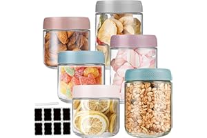 YAMAIDUO 6 Stück Overnight Oats Gläser, 350/500 ml Einmachgläser mit Schraubdeckel, Multifunktionale Kleine Gläser mit Deckel für Salat, Chutney, Joghurt, Marmelade als Meal Prep Gläsar Mason Jar