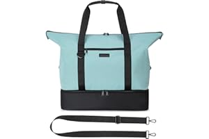 Tuscall Sac de Sport Pliable Sac de Voyage Léger 40L en Nylon 50 * 35 * 20 Sac de Week-End Sac Cabine Avion Crossbody Femme Homme Grande pour Voyage, Gym, Piscine (Vert 50L)