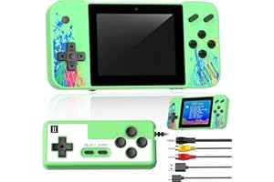 Deluisho Mini Consola de Juegos Gameboy, Admite 2 Jugadores y se Conecta al Televisor, Precargada con 800 Juegos Clásicos, Pantalla LCD de 3,5 Pulgadas, Mini Arcade, Regalo para Niños y Niñas (Verde)
