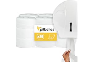 PILBELLES Papier Toilette Mini Jumbo 2 Plis | 18 Rouleaux Papier Toilette Pour Distributeur