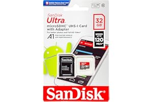 SanDisk Ultra 32 GB microSDHC Memory Card + SD Adapter with A1 App Performance Up to 98 MB/s, Class 10, U1