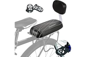 CEASELESLY Seggiolini bici posteriore,Seggiolino bicicletta,Pedalini Bicicletta Posteriori,PU Spugna in Pelle Morbido Cuscino Posteriore Rack Seat per Ragazza Donna Uomo Bambino