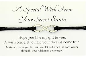 Lucor Handmade Infinity charm Wish bracelet for family friends wedding teacher,Come With Organza Gift bag,(Handmade in UK)