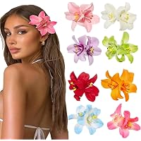 3x Hawaiianische Blumen-Haarspangen – Orchidee & Hibiskus, Künstliche Blüten Für Hochzeit & Strandparty