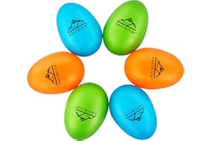 EastRock Egg Shaker Musik Percussion Klangeier Rhythmus Eier Set 6 Stück Geeignet für Berufstätige(Blau Grün Orange)