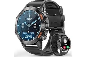 REDRIVER Smartwatch Herren mit Telefonfunktion, 1.39" Touchscreen Smartwatch, IP68 Wasserdicht Sportuhr, 100+Sportmodi mit Fitness Tracker, Blutdruckmessung, Schlafmonitor, SpO2, 20+Tage Akku, Android iOS