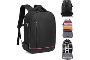 Kono Camera Backpack Bag Waterproof Photography Camera Backpack with Tripod Holder, Removable Padded Insert, Large Capacity Camera Bag for SLR DSLR Canon Nikon Fuji Sony Cameras