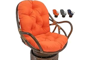Chyuan Swivel Rocker Chair Cushion Washable Resistant Rocking Replacement Chair Pads, Cushion Mat for Recliner Rocking Rattan Chair Garden Seat Cushion Sofa Tatami Mat,Orange,60x120 cm
