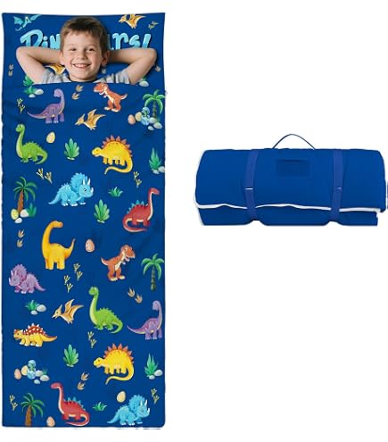Tapis De Sieste Pliable Pour Tout-Petits 53 X 130 Cm – Avec Oreiller, Couverture Thermique Anti-Courant D’Air – Poignée De Transport
