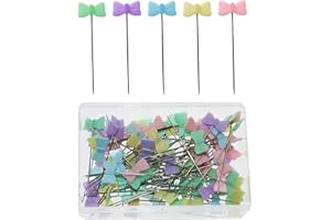 HREDZEO Spille da Cucito,100 Pcs Spilli Patchwork Cravatte a Fiocco Spilli Spille da Quilting Spille da Sartoria Accessori da Cucito Spille da Sarta per Artigianato di Gioielli