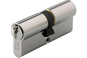 Vachette Cylindre de Serrure Mécanique FIRST pour Porte - Double Entrée 30x30mm - Mécanisme 5 Goupilles Sécurisé - 3 Clés - Installation Facile - Garantie 2 Ans - Finition Nickelée