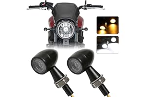 DREAMIZER Blinker Motorrad E Geprüft Universal LED blinker Mini 12V Tagfahrlicht Motorrad Blinker Lauflicht für Scooter Quad Cruiser Offroad, 2 Stück.