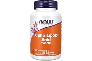 Now Foods, Alpha-Lipoic Acid (Acide Alpha-Lipoïque), 100mg, 120 Capsules végétaliennes, Testé en Laboratoire, Sans Gluten, Sans Soja, Sans OGM