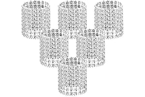 ANLOO Anneaux de serviette en strass brillants pour décoration de table, mariage, dîner, fête, bricolage Argent - 50 pièces.