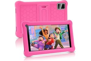 SUMTAB Newest Tablet para Niños 7 Pulgadas Android 13 Tableta，8GB RAM 64GB ROM (TF 128GB), GMS Certified, Pantalla IPS HD, Control Parental, Tableta educativa para niños con Funda EVA(Rosa)