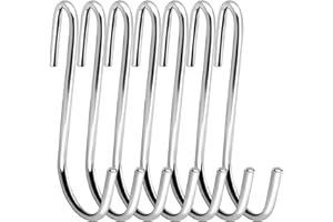 Swatowot Lot de 12 grands crochets de suspension robustes en forme de S de 10 cm pour cuisine, salle de bain, chambre à coucher et bureau (lot de 12, XL, argent)