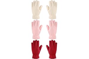 Geyoga 3 Paia Guanti in Pile Caldi a Dita Intere Manopole Invernali per Bambini Ragazzi