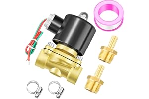 TAILONZ PNEUMATIC 1/4 Inch BSP 12V Brass Electric Solenoid Valve 2W025-08 Normally Closed Water, Air, Diesel