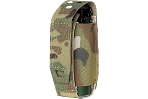 TOPTACPRO Support Molle pour Lampe de Poche Pochette à Chargeur Pochettes Tactiques Flashbang Pochettes d'outils Portables Multi-usages 500D Nylon (Multi-Camo)
