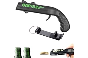TAIXING Décapsuleur Pistolet, Cap Gun Decapsuleur, Noir Ouvre Bouteilles de Pistolet pour Bière ou Boissons, Ouvre-Bouteille pour la Maison, le Bar, les Fêtes, les Jeux à Boire, Cadeau Amusant