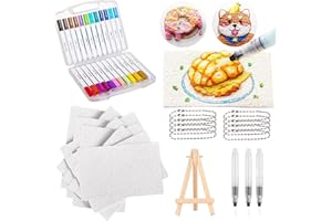 HUIFENGJIE Magic Puffy Painting Kit, 3D Drawing Canvas Sponge, avec Papier Texture Mousse, Feutres Gonflants, Feuilles Créatives et Fournitures pour Loisirs Créatifs Enfants,DIY Bubble Drawing Pens Art Supplies