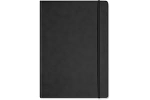 Silvine Cuaderno ejecutivo de tapa dura, tamaño A4, 160 páginas punteadas de papel marfil de 90 g/m², color negro