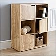 spot on dealz® Cube storage unit bookcase with drawers 6 cubes 3 doors shelving & storage Unit wooden Living Room furniture organizer Oak finish Boxes Flat pack