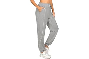 Leversic Pantalon Jogging Femme Pantalons de Sport Femme Jogging Femme Coton Pantalons de Survêtement Taille Grande Pants Ample avec Poches per Fitness Sport Yoga S-XXL