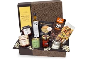 Köstliches aus dem Süden | Vegetarisches Geschenkset mit mediterraner Feinkost, nativem Olivenöl Extra und Meersalz | Geschenkfertig verpackt | GESCHENKVOLL